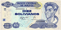 10 Bolivian bolivianos (Obverse)