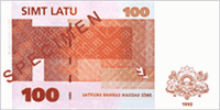 100 Latvian lati (Reverse)