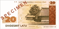20 Latvian lati (Obverse)