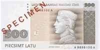 500 Latvian lati (Obverse)