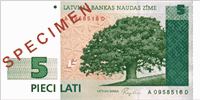 5 Latvian lati (Obverse)