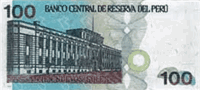100 Peruvian Nuevos Soles (Reverse)