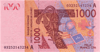 1000 West African CFA francs (Obverse)