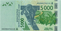 5000 West African CFA francs (Obverse)